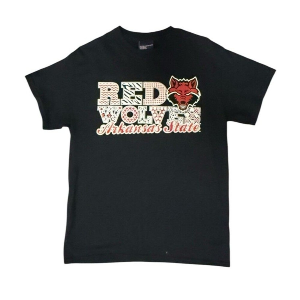 MV Sport Arkansas State Red Wolves T-Shirt Size M Black NCAA College Tee